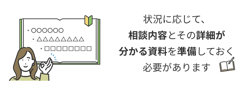 相談内容などを準備しておく