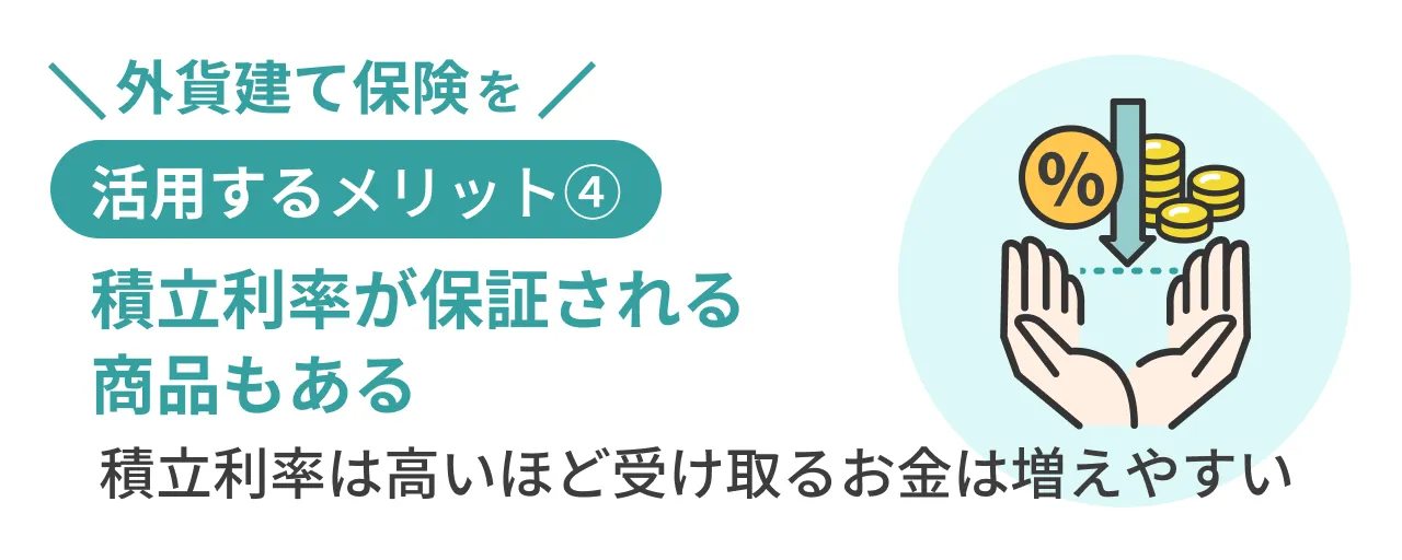 外貨建て保険を活用するメリット④積立利率の最低保証があるものも存在する